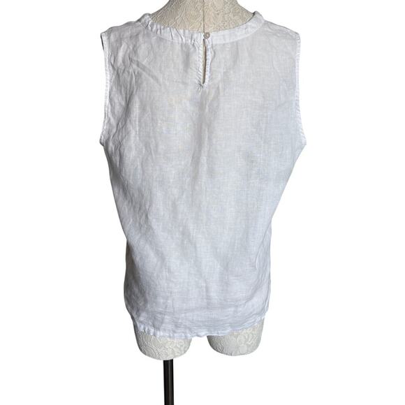 Quince Linen sleeveless top Sz M Beachy quiet luxury minimalist - Picture 4 of 7
